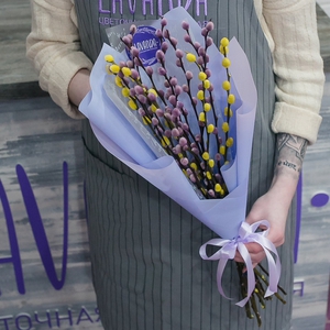 Цветная верба в стильной пленке