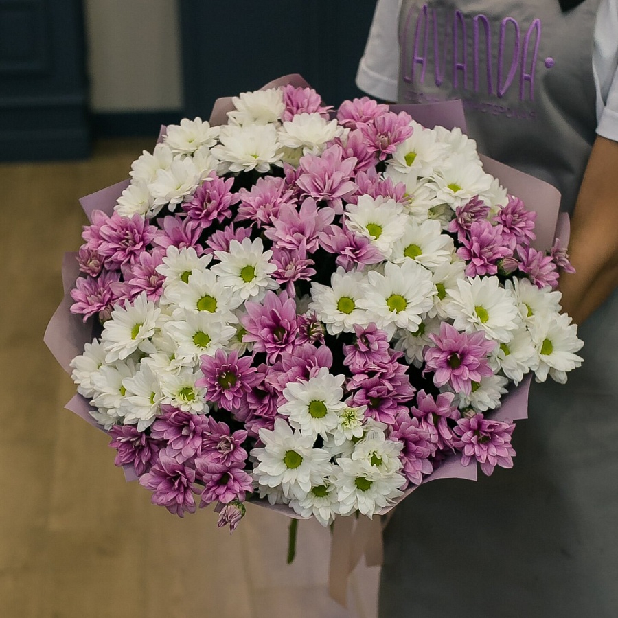 Букет из 13 кустовых хризантем