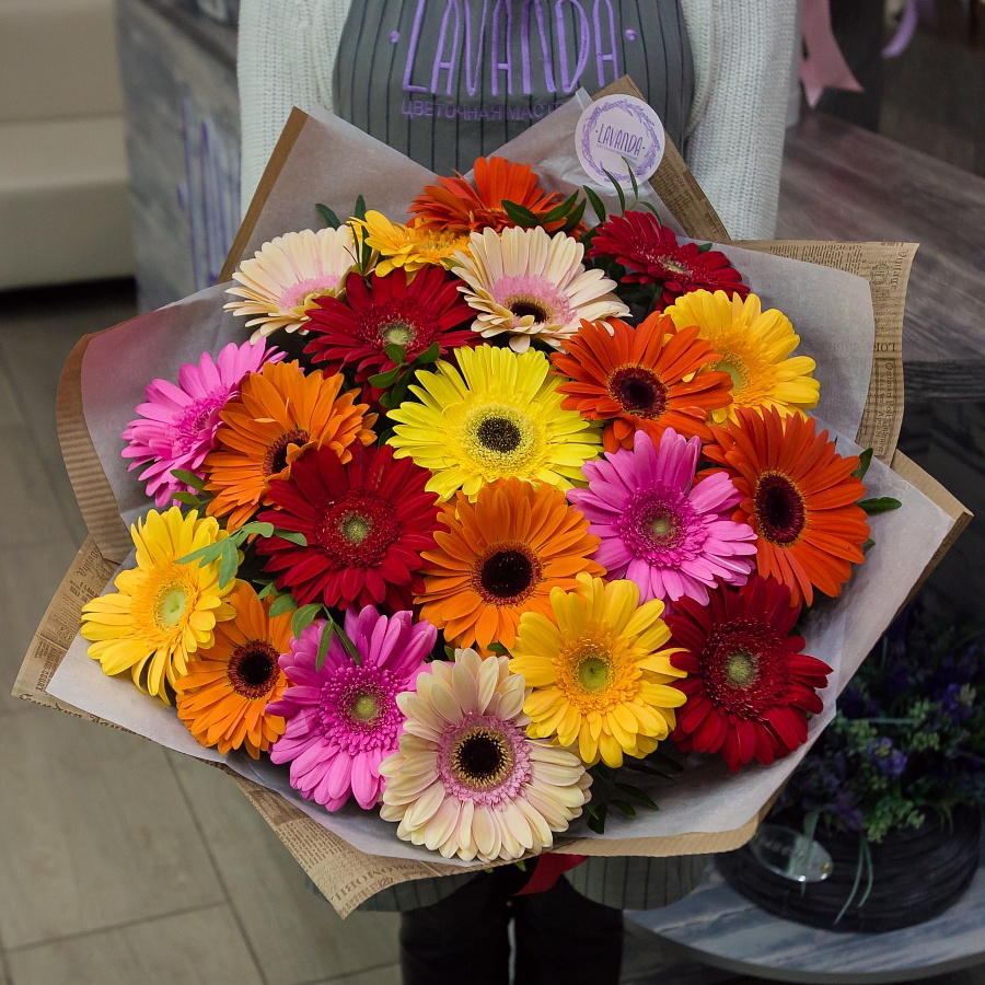 Большой букет гербер