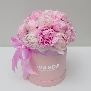 Воздушная коробочка розовых пионов