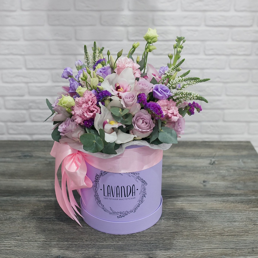 Лавандовая коробочка экзотических цветов