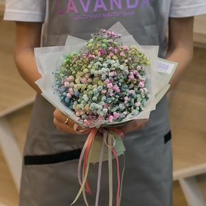 Букетик цветных разноцветных гипсофил