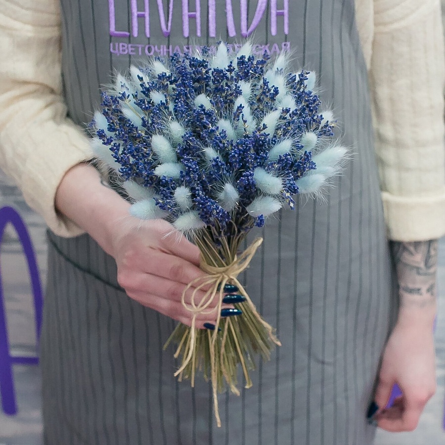 Букет лаванды с лагурусом (в ассортименте)