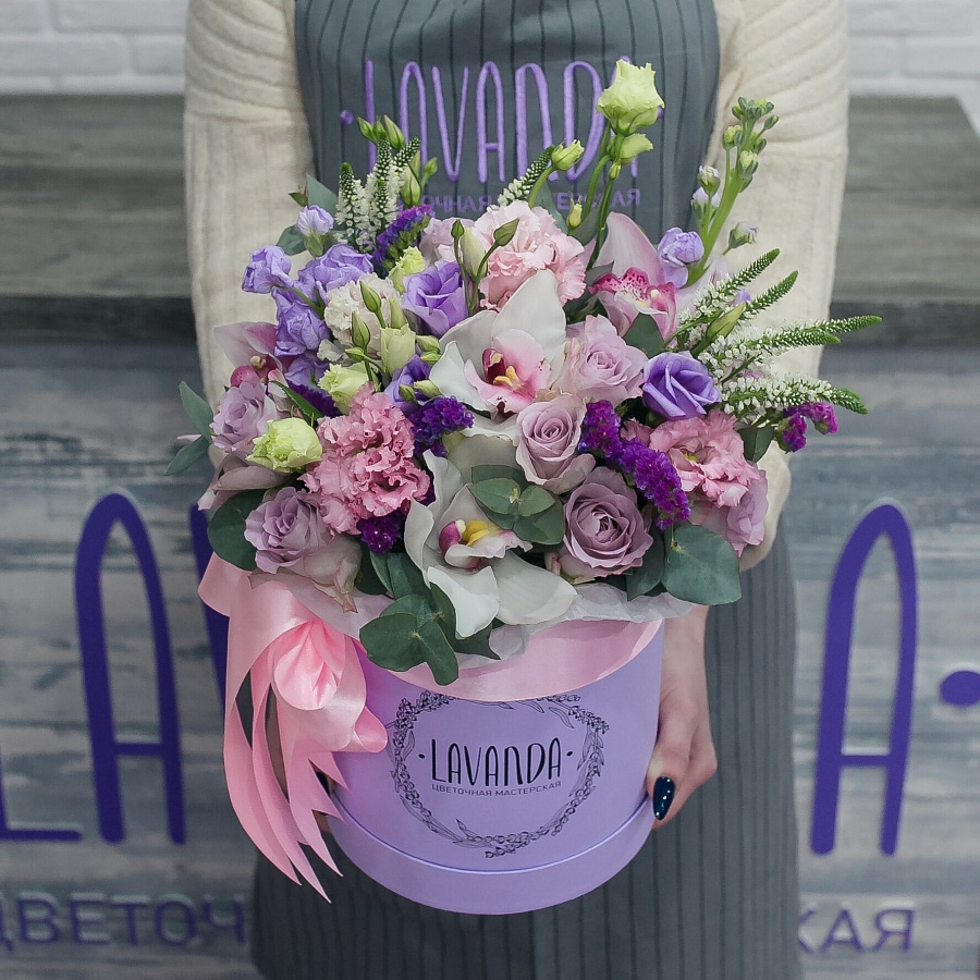 Лавандовая коробочка экзотических цветов
