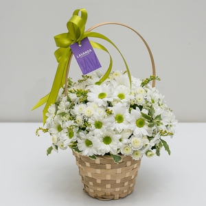 Цветочная корзинка с ромашками