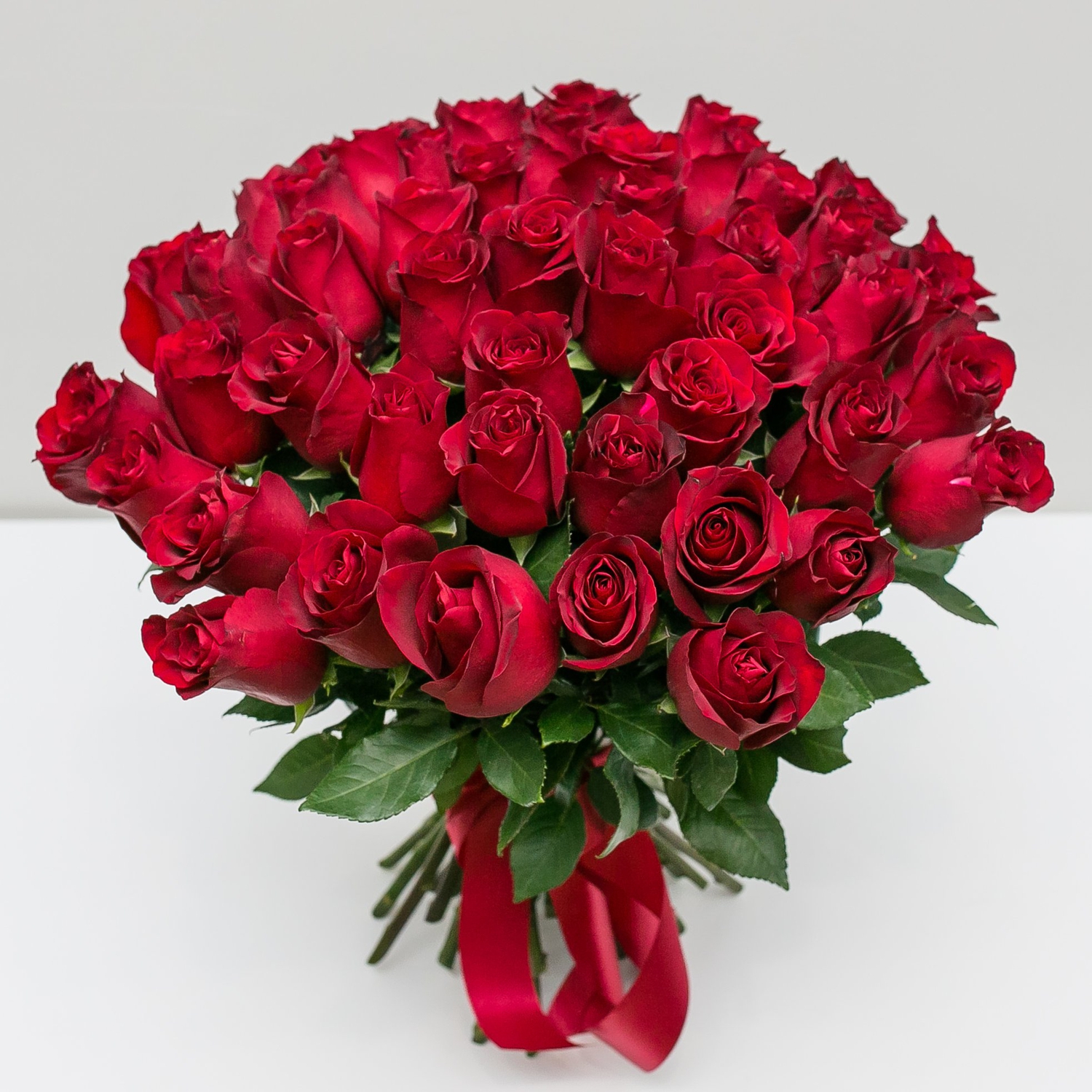 51 красная роза 50 см.