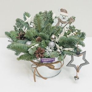 Снежная композиция со снеговиком