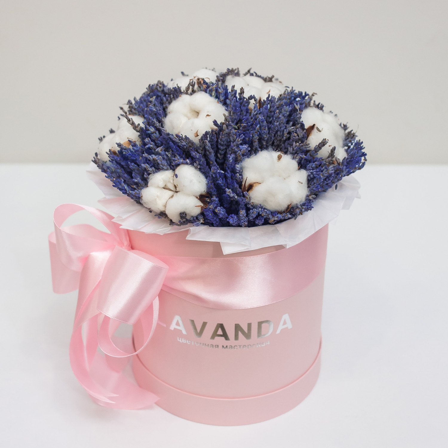 Ароматная лаванда с хлопком в коробке