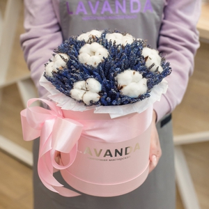 Ароматная лаванда с хлопком в коробке
