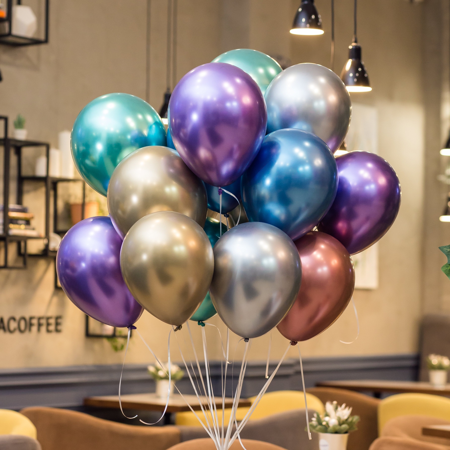 Круглый шар с гелием (хром)