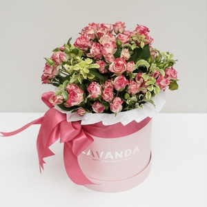 Розовая коробочка кустовых роз